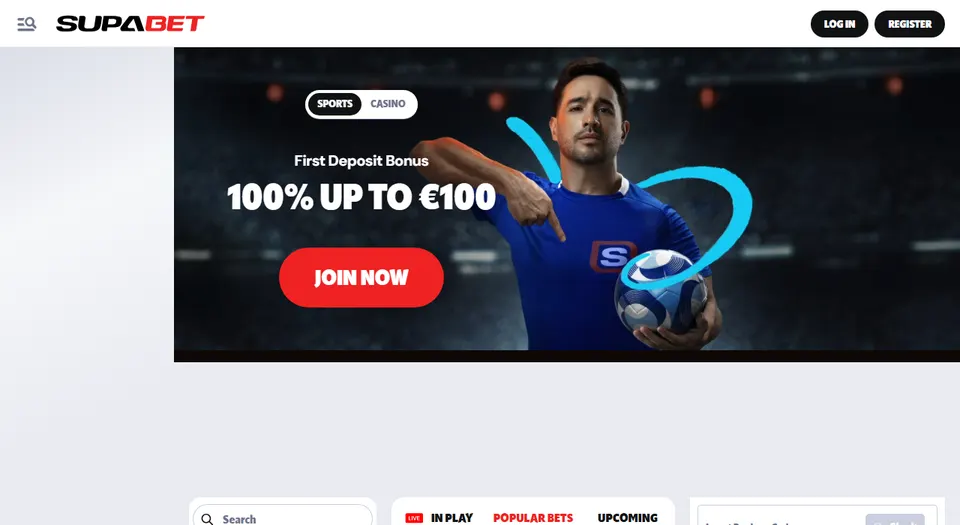 Homepage di Supabet con il bonus sul primo deposito sportivo